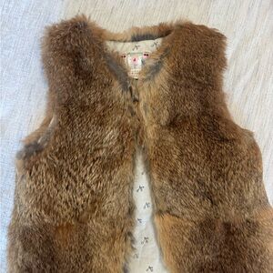 Kids Fur Vest in Brown